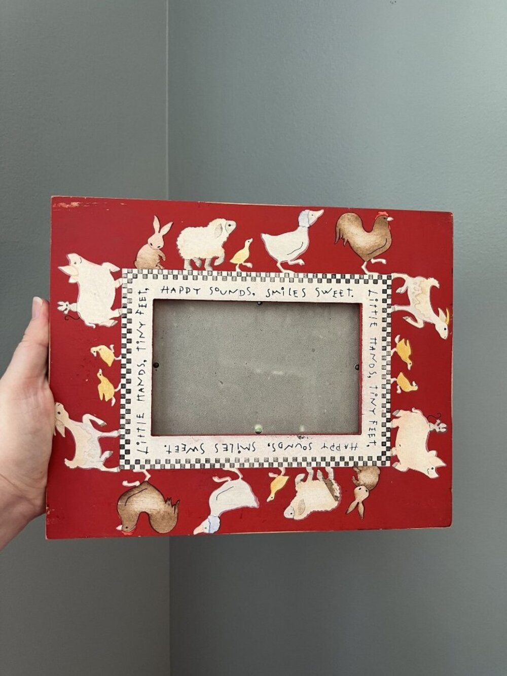 Hand-Painted Red Farm Animals Picture Frame By Danielson Designs for Baby